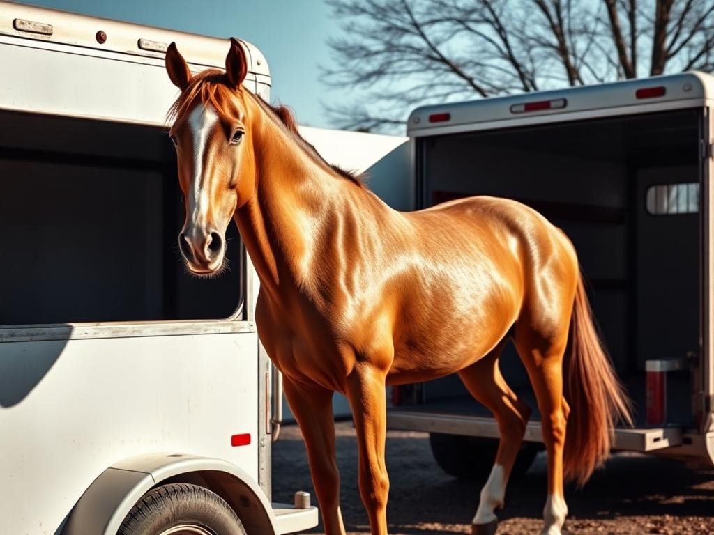 horse on trailer