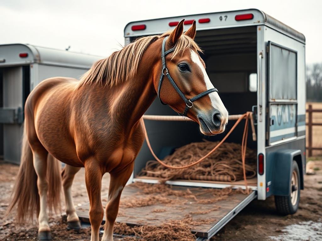 horse on trailer